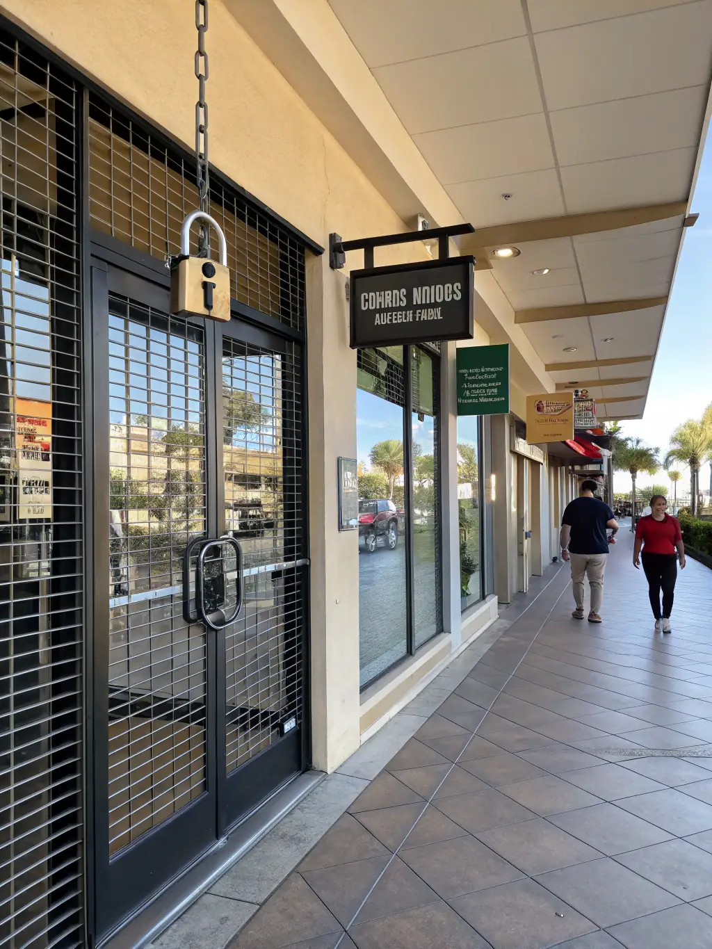 A storefront door with a newly installed, high-quality lock and security hardware, symbolizing the reliable and durable security solutions offered by Alex Access Control for commercial properties.